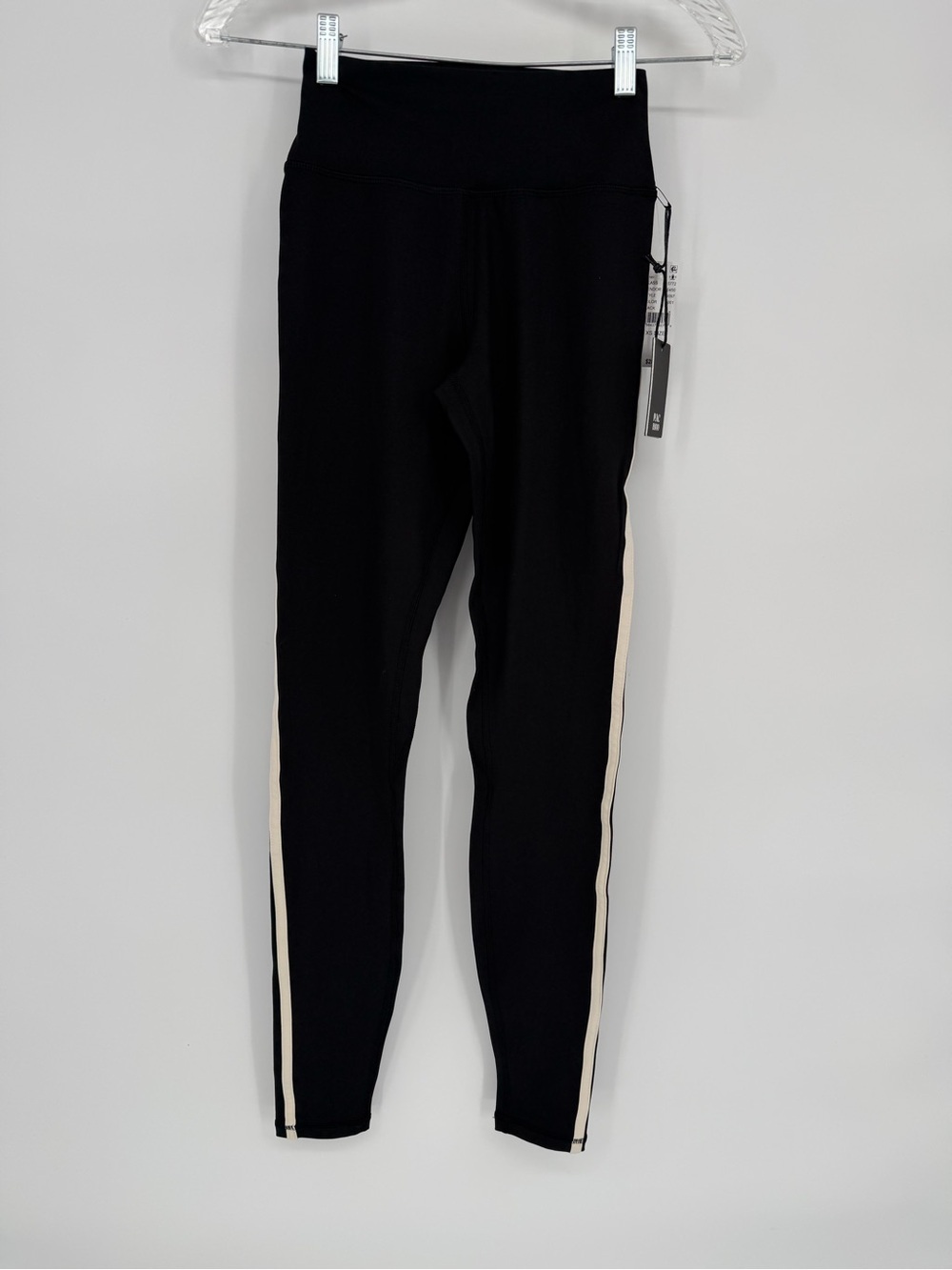 PacSun Black Leggings with Cream Side Stripes